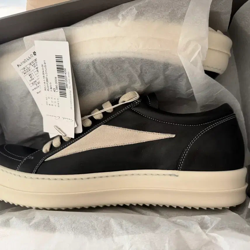 [SOLD OUT] 43 ) 릭오웬스 릭반스 스니커즈 레더 블랙
