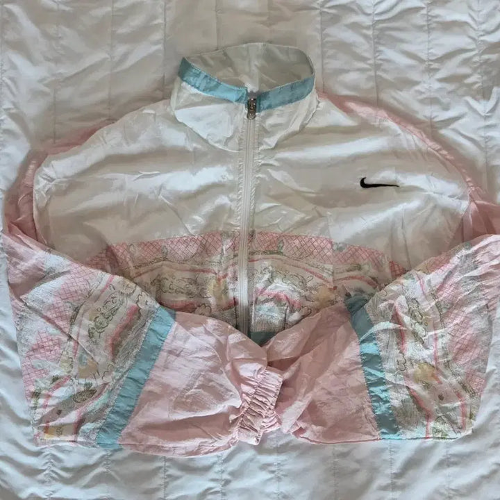 [BUNJANG] Nike Old School Cropped Windbreaker Pink Jacket / 나이키 올드스쿨 크롭 바람막이 딸기우유 핑크 바막 빅로고 백로고 빅스우시