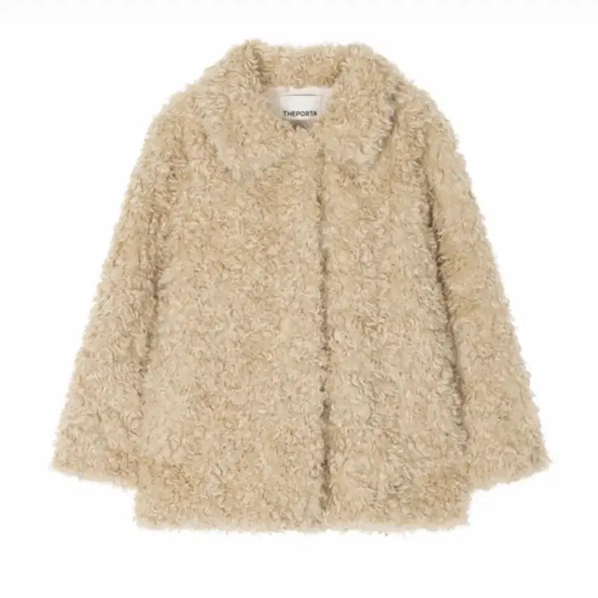 [BUNJANG] The Porta Beige Faux Fur Collar Jacket / 더포르타 퍼자켓 베이지 FAUX FUR COLLAR JACKET