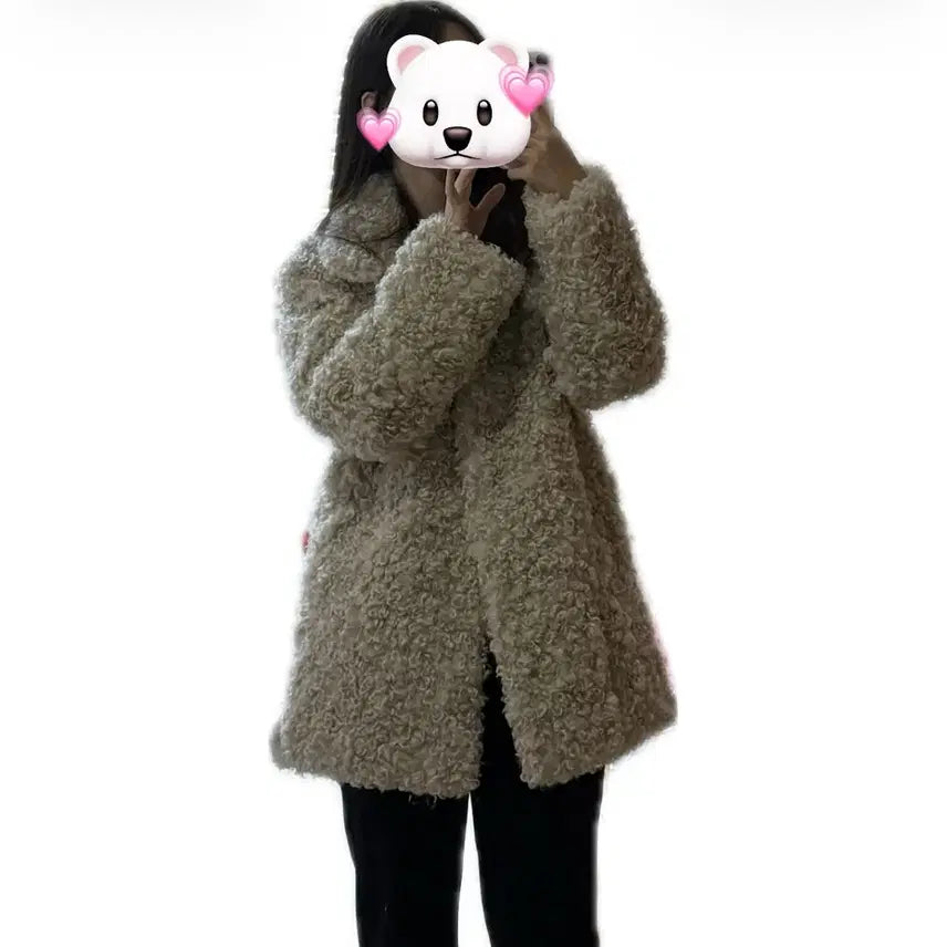 [BUNJANG] The Porta Beige Faux Fur Collar Jacket / 더포르타 퍼자켓 베이지 FAUX FUR COLLAR JACKET