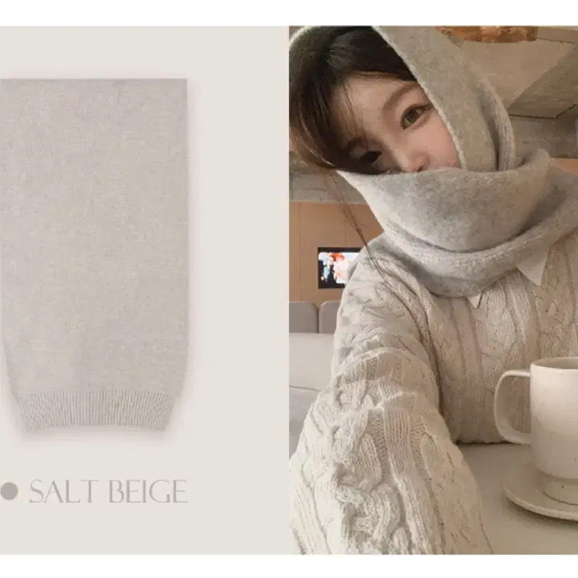 [BUNJANG] Slow and [Winter's] Thick Knitted Muffler / [슬로우앤드] 윈터즈 폭닥 도톰머플러 (솔트 베이지)