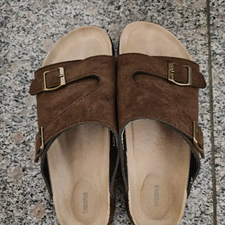 [BUNJANG] Shoopen Suede Brown Slippers Sandals / 슈펜 스웨이드 브라운 슬리퍼 샌들