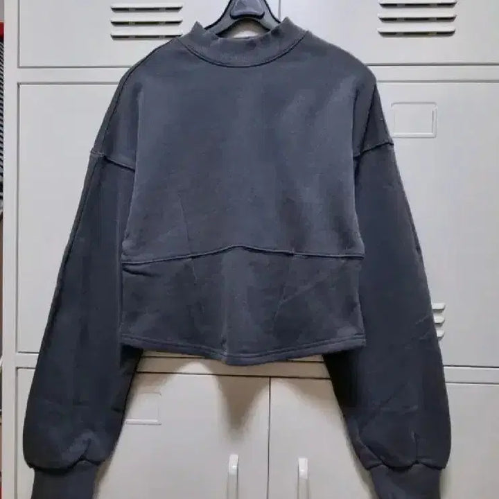 [BUNJANG] EITHER Mock Neck Fleece Sweatshirt - Charcoal / EITHER 이더 모크넥 기모 맨투맨 - 차콜