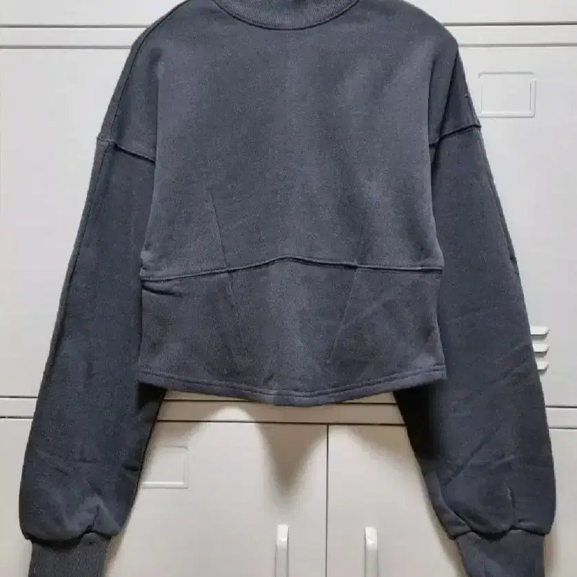 [BUNJANG] EITHER Mock Neck Fleece Sweatshirt - Charcoal / EITHER 이더 모크넥 기모 맨투맨 - 차콜