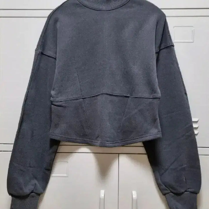 [BUNJANG] EITHER Mock Neck Fleece Sweatshirt - Charcoal / EITHER 이더 모크넥 기모 맨투맨 - 차콜