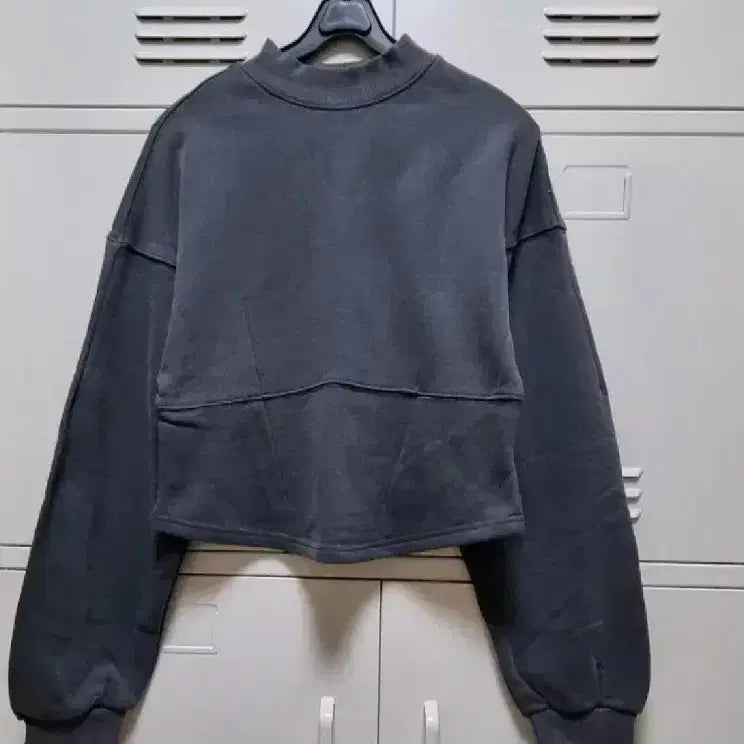 [BUNJANG] EITHER Mock Neck Fleece Sweatshirt - Charcoal / EITHER 이더 모크넥 기모 맨투맨 - 차콜