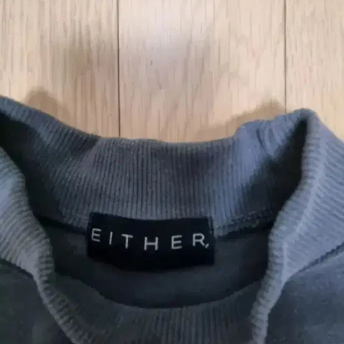 [BUNJANG] EITHER Mock Neck Fleece Sweatshirt - Charcoal / EITHER 이더 모크넥 기모 맨투맨 - 차콜