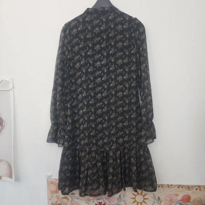 [BUNJANG] Kenneth Lady Black Chiffon Midi Dress / 케네스레이디 블랙 쉬폰 원피스 S사이즈