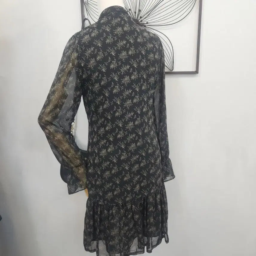 [BUNJANG] Kenneth Lady Black Chiffon Midi Dress / 케네스레이디 블랙 쉬폰 원피스 S사이즈
