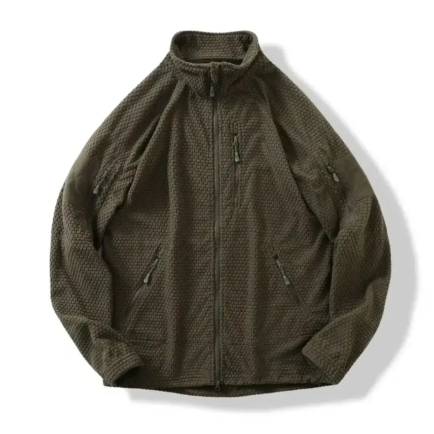 [BUNJANG] Alpha Waffle Fleece Midliner Zip-Up Jacket / 알파 와플 플리스 미드라이너 집업 자켓