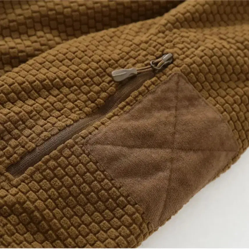 [BUNJANG] Alpha Waffle Fleece Midliner Zip-Up Jacket / 알파 와플 플리스 미드라이너 집업 자켓