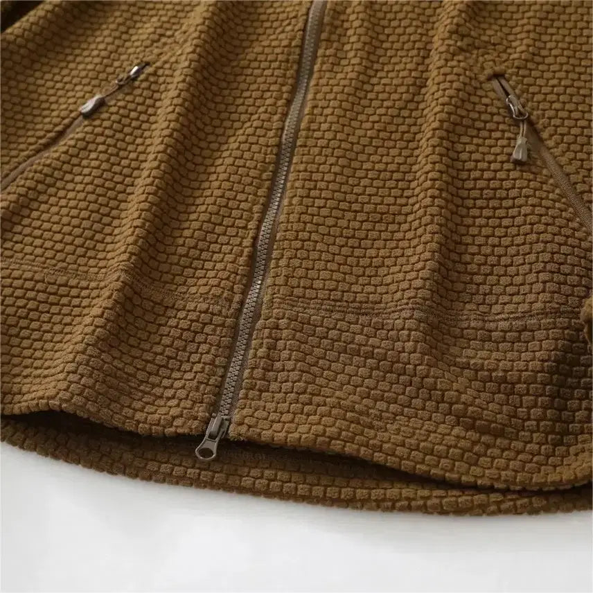 [BUNJANG] Alpha Waffle Fleece Midliner Zip-Up Jacket / 알파 와플 플리스 미드라이너 집업 자켓