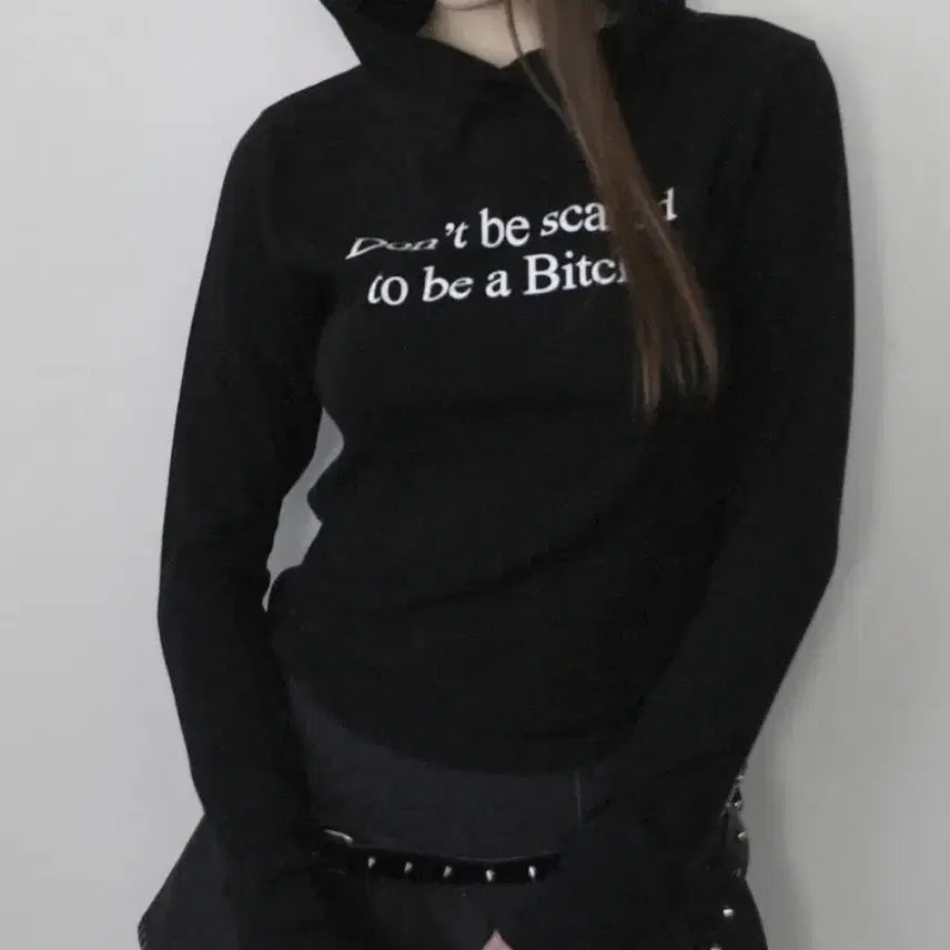 [BUNJANG] BAD BLOOD Dont be Scared Hoodie Black S / 배드블러드 Dont be scard 슬림 후드티 블랙 S