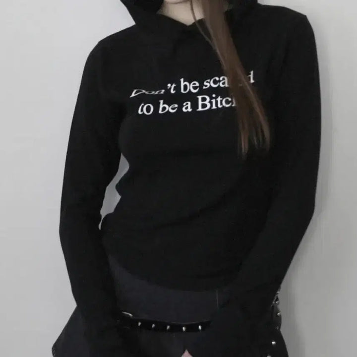 [BUNJANG] BAD BLOOD Dont be Scared Hoodie Black S / 배드블러드 Dont be scard 슬림 후드티 블랙 S