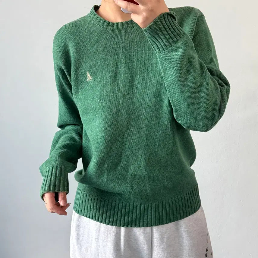 [BUNJANG] Beanpole Green Knit Sweater / [M] 빈폴 그린 니트