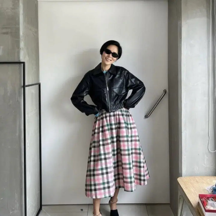 [BUNJANG] ANEU Boromwat Check Flare Skirt - Kim Nayoung / (새상품) 앤유 보롬왓 체크 플레어 스커트 -김나영님 착용