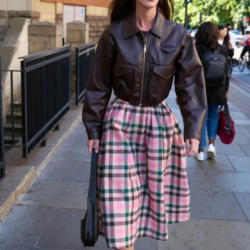 [BUNJANG] ANEU Boromwat Check Flare Skirt - Kim Nayoung / (새상품) 앤유 보롬왓 체크 플레어 스커트 -김나영님 착용