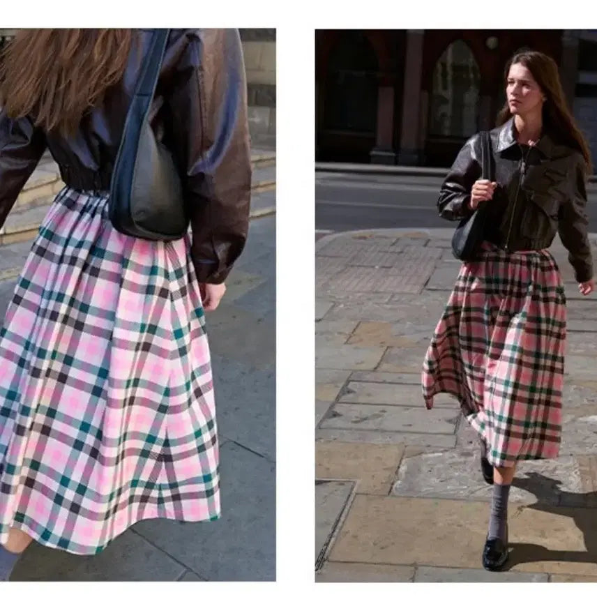 [BUNJANG] ANEU Boromwat Check Flare Skirt - Kim Nayoung / (새상품) 앤유 보롬왓 체크 플레어 스커트 -김나영님 착용