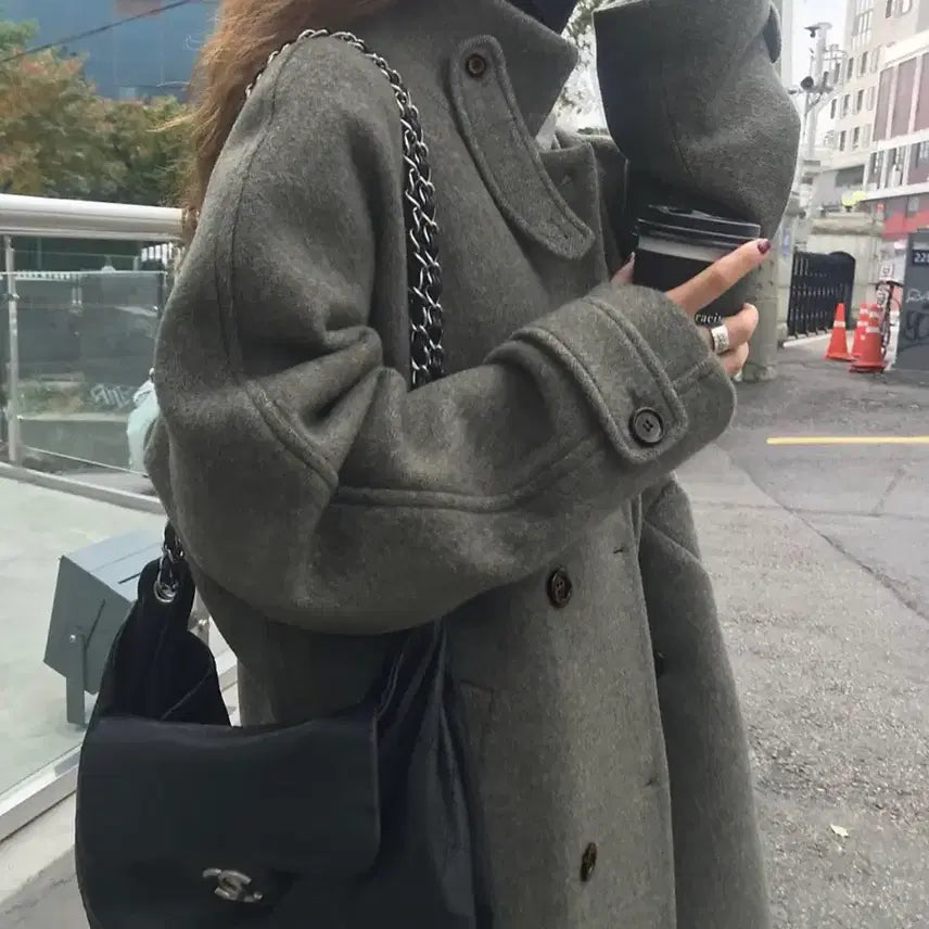 [BUNJANG] Sienne Mills Wool Double Coat / 시엔느 밀스 울 더블코트 S