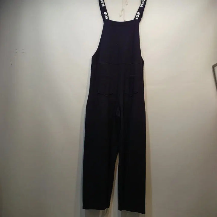 [BUNJANG] Black Wide Strap Jumpsuit 28 Size / 블랙 와이드 멜빵 바지 점프수트 28사이즈 봄가을 62131