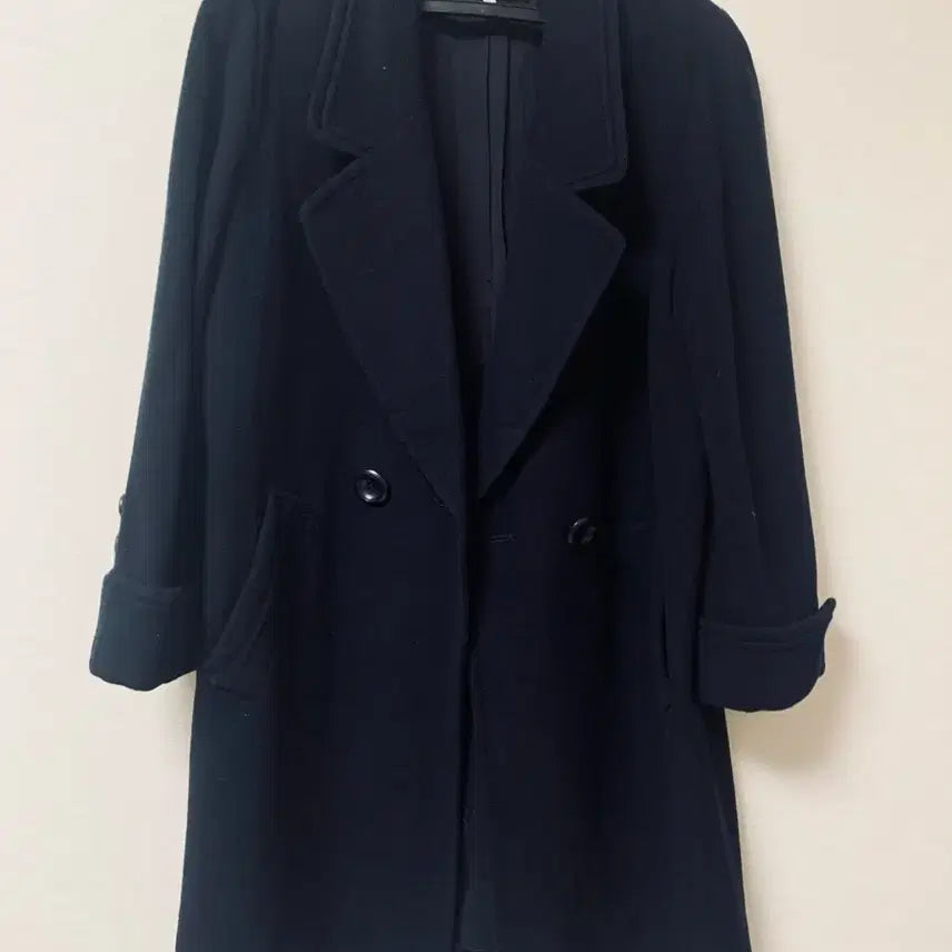 [BUNJANG] Cashmere Blend Navy Half Coat / 캐시혼방 하프코트