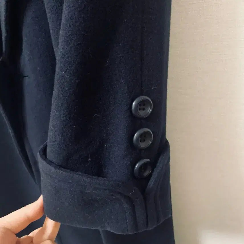 [BUNJANG] Cashmere Blend Navy Half Coat / 캐시혼방 하프코트