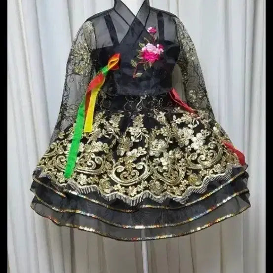 [BUNJANG] Fusion Hanbok Stage Costume / 장구 한복. 무대의상. 난타북 .새상품. 시스루. 1겹
