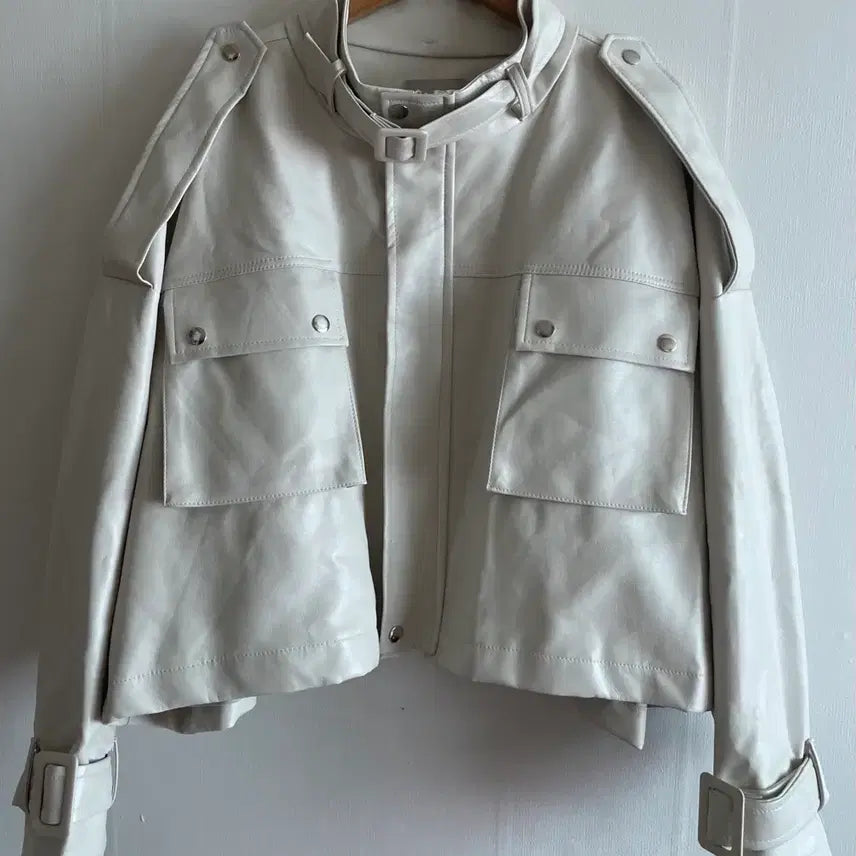 [BUNJANG] Oversized Faux Leather Jacket / 오버사이즈 페이크 가죽자켓