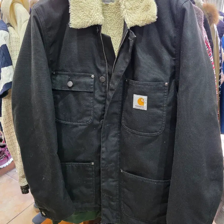 [BUNJANG] Carhartt Black Work Jacket / 칼하트 블랙 워크 자켓 털 안감