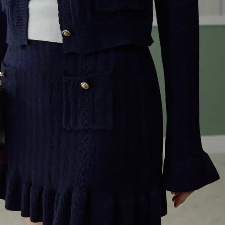 [BUNJANG] LaluneDuCiel Two-Piece Cardigan Knit Skirt Set / LaluneDuCiel 라룬듀시엘 투피스 가디건 니트 스커트 셋업