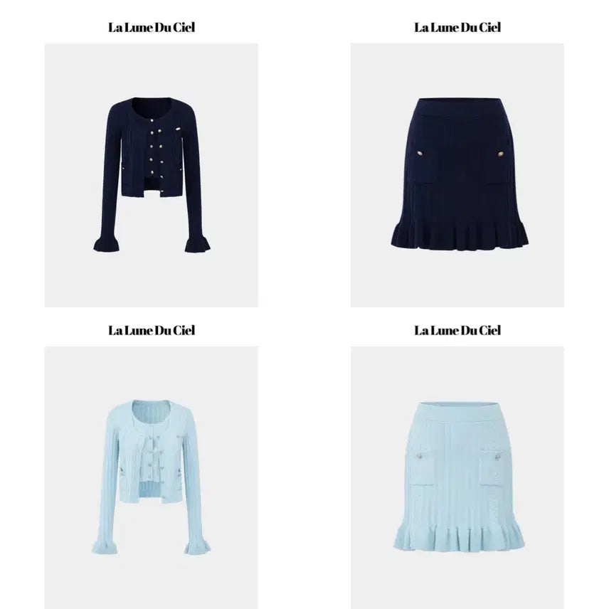 [BUNJANG] LaluneDuCiel Two-Piece Cardigan Knit Skirt Set / LaluneDuCiel 라룬듀시엘 투피스 가디건 니트 스커트 셋업