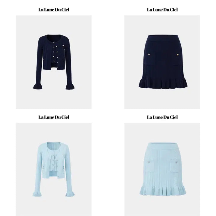 [BUNJANG] LaluneDuCiel Two-Piece Cardigan Knit Skirt Set / LaluneDuCiel 라룬듀시엘 투피스 가디건 니트 스커트 셋업