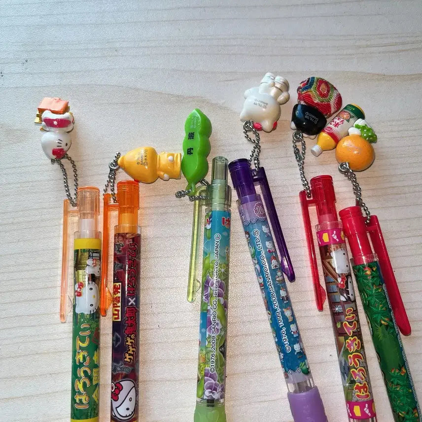 [BUNJANG] Vintage Hello Kitty Bundle Set / 일괄)고전키티볼펜/샤프/킽스/키티스트랩/오렌지/검은콩
