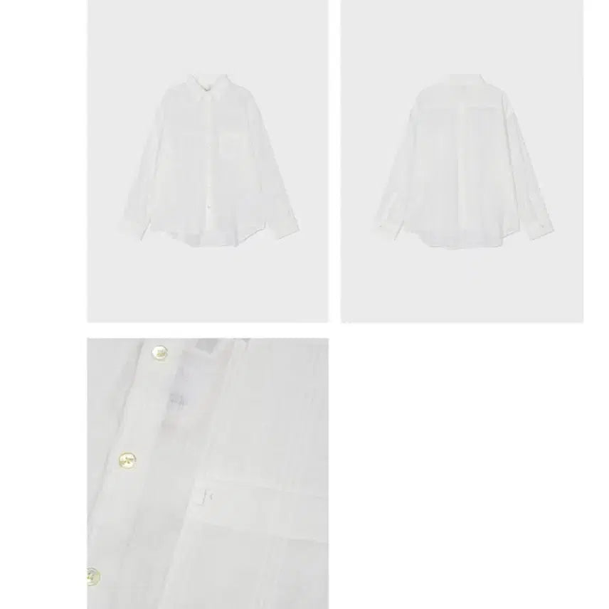 [BUNJANG] Row Classic Oversized Checkered Shirt White / (새상품) 로우클래식 오버사이즈 체크드 셔츠 화이트