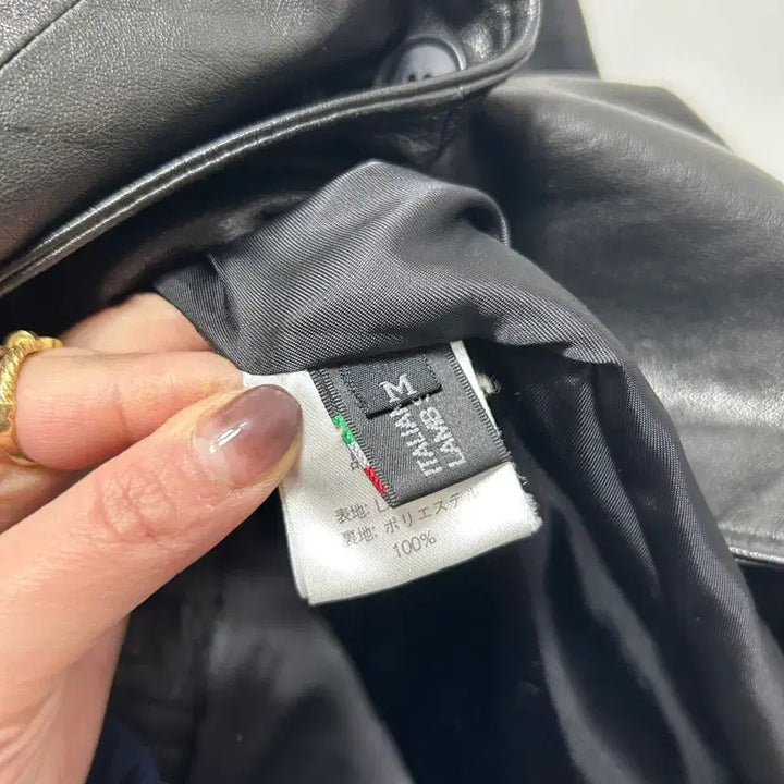 [BUNJANG] Black Leather Long Jacket Women's Japanese Edition S / 블랙 가죽 롱 자켓 여성 일본판 S