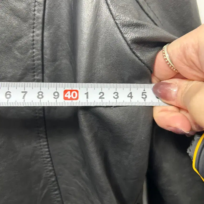 [BUNJANG] Black Leather Long Jacket Women's Japanese Edition S / 블랙 가죽 롱 자켓 여성 일본판 S