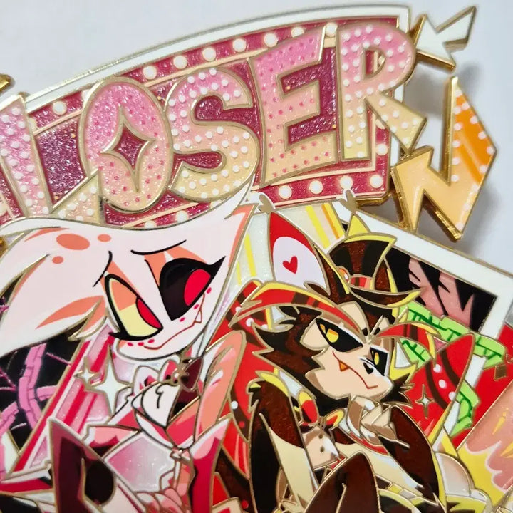 [BUNJANG] Hazbin Hotel Angel &amp; Husk Metal Badge / 해즈빈호텔 엔젤 허스크 루저 금속뱃지