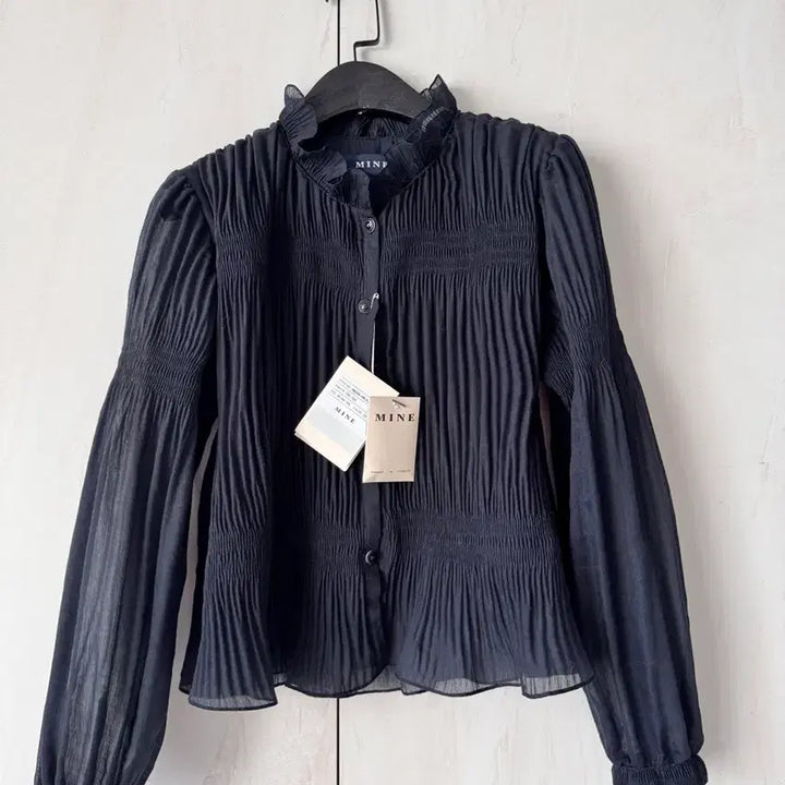 [BUNJANG] MINE Pleated Blouse (Size 55) / 새상품 한섬 MINE 주름 블라우스 (55사이즈)