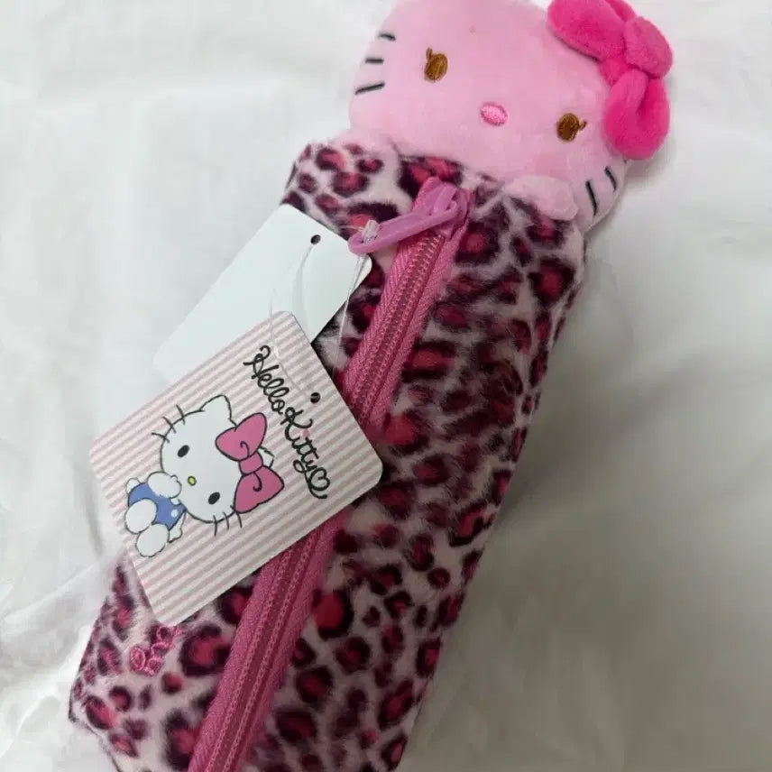 [BUNJANG] Hello Kitty Girly Leopard Print Pencil Case / 일본정품 헬로키티 갸루 호피 키티 필통 핑크 새상품