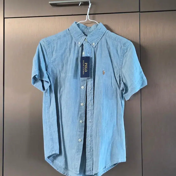 [BUNJANG] Polo Boys Denim Blue Short Sleeve Shirt / 폴로 보이즈 반팔 셔츠 데님 블루