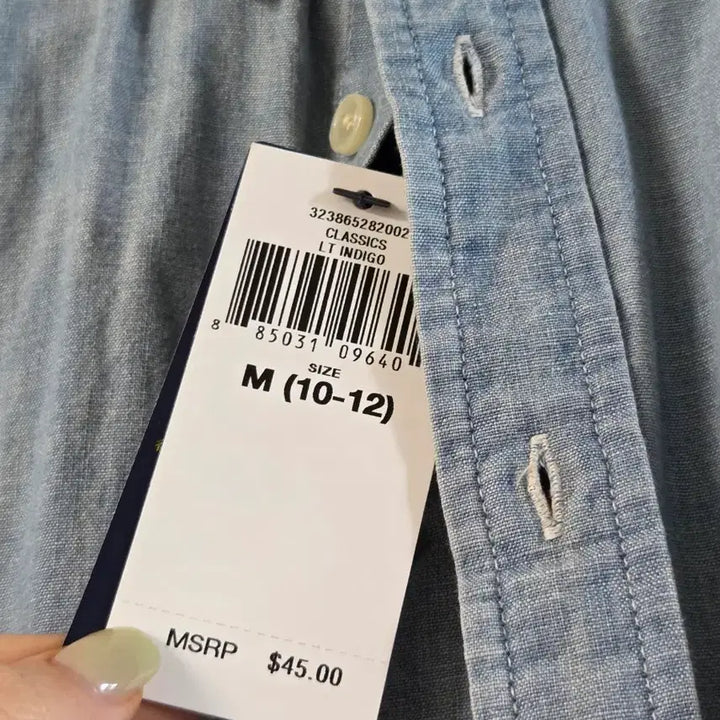 [BUNJANG] Polo Boys Denim Blue Short Sleeve Shirt / 폴로 보이즈 반팔 셔츠 데님 블루