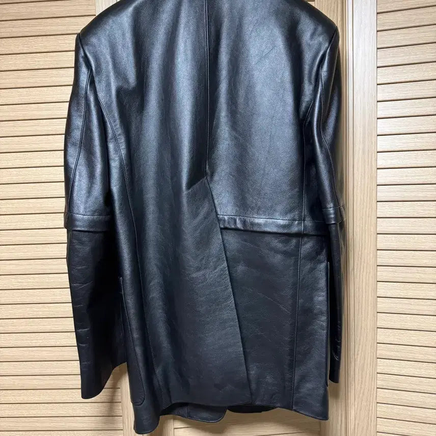 [BUNJANG] Songzio 24FW Detachable Collarless Leather Jacket / [48] 송지오 24FW 쇼피스 디테쳐블 카라리스 가죽 자켓