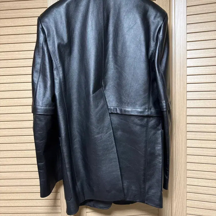 [BUNJANG] Songzio 24FW Detachable Collarless Leather Jacket / [48] 송지오 24FW 쇼피스 디테쳐블 카라리스 가죽 자켓