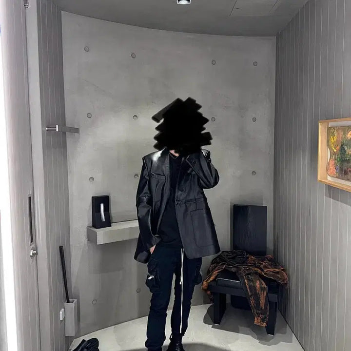 [BUNJANG] Songzio 24FW Detachable Collarless Leather Jacket / [48] 송지오 24FW 쇼피스 디테쳐블 카라리스 가죽 자켓