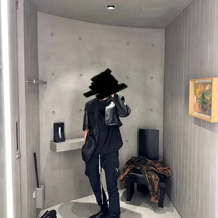 [BUNJANG] Songzio 24FW Detachable Collarless Leather Jacket / [48] 송지오 24FW 쇼피스 디테쳐블 카라리스 가죽 자켓