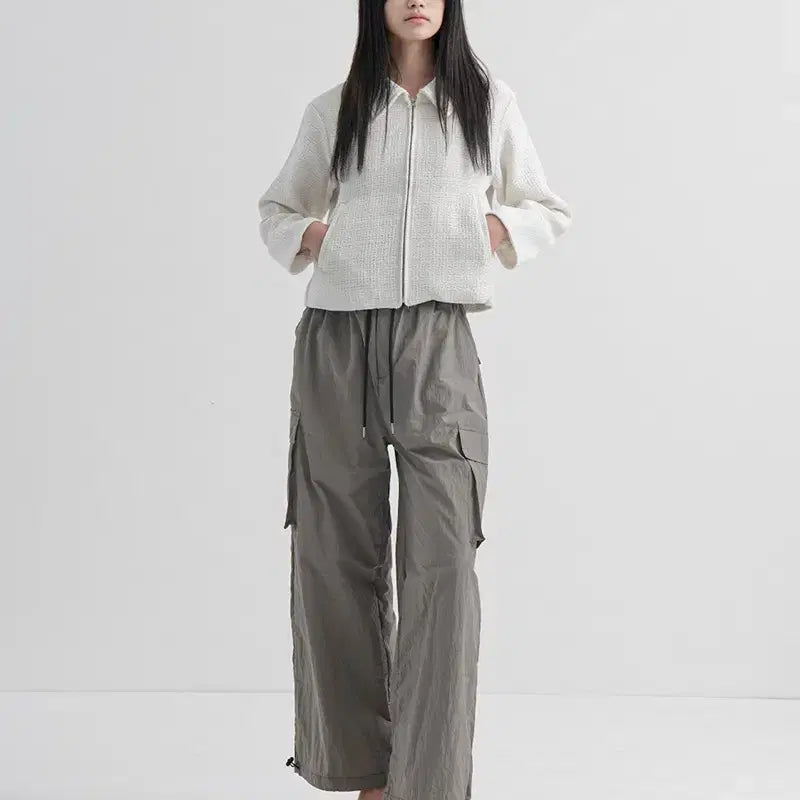 [BUNJANG] Place Studio Tweed Semi-Oversized Zip-Up Jacket / 플레이스스튜디오 트위드 세미 오버핏 집업 자켓