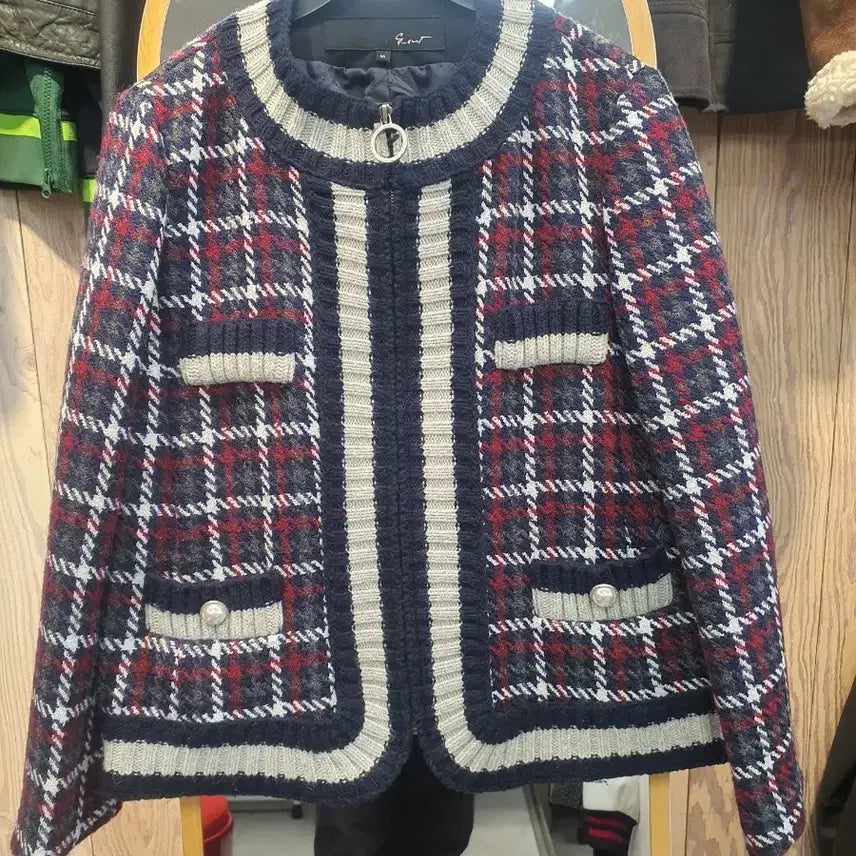 [BUNJANG] G-cut Check Quilted Wool Jacket / 지컷(G-cut) 정품 체크 퀼팅 울 자켓 (상태최상/66)