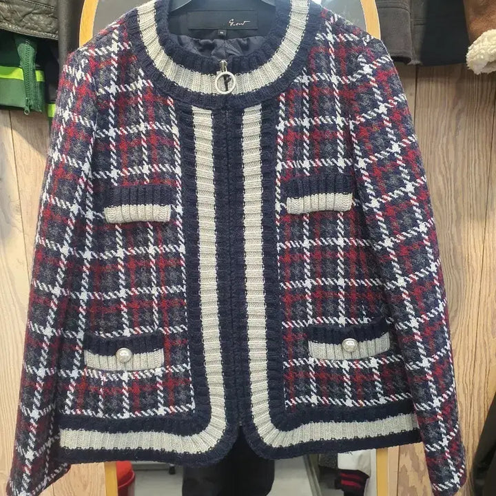 [BUNJANG] G-cut Check Quilted Wool Jacket / 지컷(G-cut) 정품 체크 퀼팅 울 자켓 (상태최상/66)