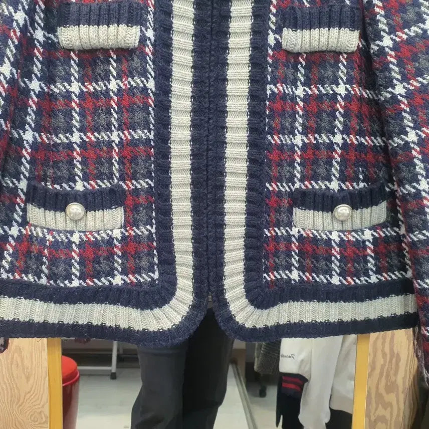 [BUNJANG] G-cut Check Quilted Wool Jacket / 지컷(G-cut) 정품 체크 퀼팅 울 자켓 (상태최상/66)