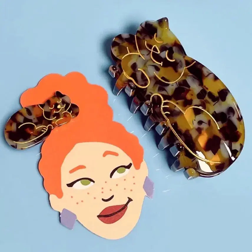 [BUNJANG] CooCooSujeTte Tortoiseshell Cat Hair Clip (Gift Package) / 쿠쿠수제뜨 토터쉘 고양이 집게핀  (선물포장 풀세트)